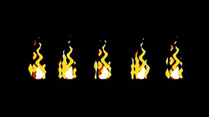 Fire 2D fx animation with alpha channel.Cartoon Fire frame by frame.Stylized fire animate.Looped flame video stock | Premium Stock Video Footage