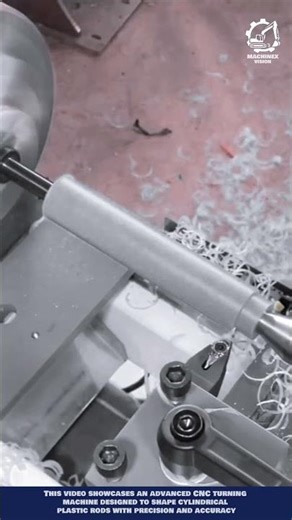 Automatic Plastic Rod Machining into Cylindrical Shape #machineinnovation #machinery