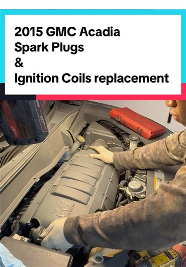 2015 gmc Acadia getting a quick tune up of spark plugs & ignition coils and also including a fuel treatment for the injectors and fuel system. #mobilemechanic #gmcacadia #mechanicsoftiktok #fyp #trendy