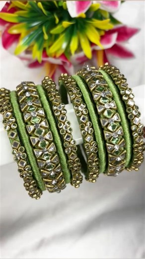Bloomup Jewels on Instagram: "Customized silk thread bangles set ✨ Want these bangles in different color ? DM us and get yours 💫 . DM for orders 📩 . Follow ➤ @bloomup_jewels . . . . . . #BloomUpJewels #HandmadeBangles #ThreadBangles #GlassBangles #BridalBangles RaindropBangles CustomBangles BangleStack BangleLove EthnicJewelry IndianJewelry TraditionalJewelry HandmadeJewelry JewelryOfIndia BangleCollection ChuriLove ChudiCollection ArtisanJewelry MadeWithLove HandcraftedDesign JewelryGram Acce