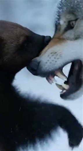 Who Wins? Fearless Wolverine Attacks Giant Wolf!