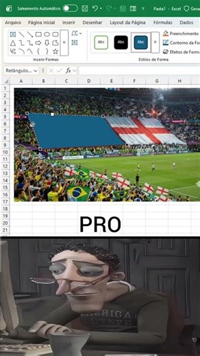 Editando Uma Arte Para Brasil e Inglaterra no Excel 365