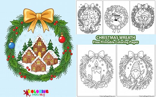 70  Christmas Wreath Coloring Pages - Free Printable PDF & Online Coloring