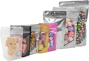 PackFreshUSA: 5 Mil Stand Up Pouch Bags Sample Kit - Professional Flexible Packaging - Resealable - Seal-Top - Heat-Sealable - Hang Hole - Tear Notch