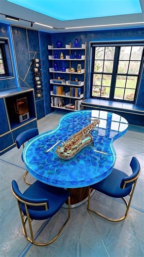Making a Saxophone Resin Table 🎷 Satisfying Epoxy Resin Art #Shorts