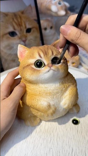 Eye’s surgery for the pumpkin cat! #art #fyp #fluffy #diy #handmade