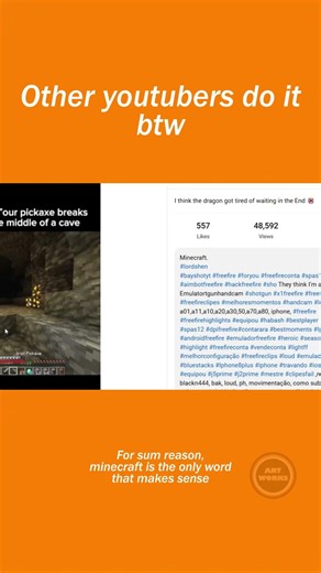 The secret Hashtag some Minecraft players use #artworks #minecraft