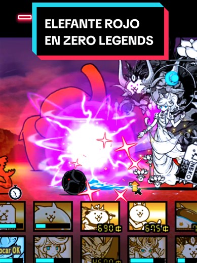 THE BATTLE CATS DERROTANDO AL ELEFANTE ROJO, EN ZERO LEGENDS, Muy buen nivel la verdad me gusto mucho ojalá ya agreguen el tercer jefe para ZL #thebattlecats #zero #fyp #clips #battlecats