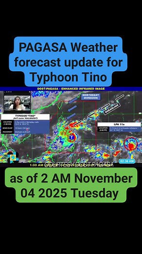 PAGASA Weather forecast update for Typhoon #TinoPH #typhoon #Tino #Alert #besafe 🎥 DOST-PAGASA | Mindoro weather update