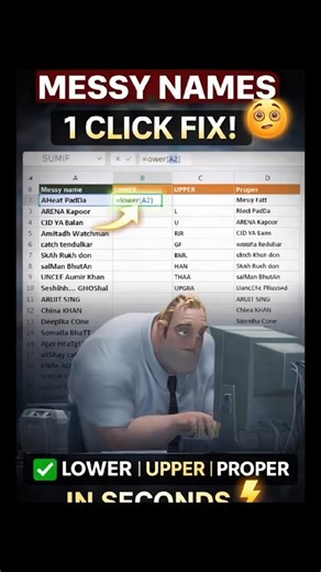 “Excel Trick That Saves HOURS 😳 | Lower Upper Proper” 🔥🔥🔥