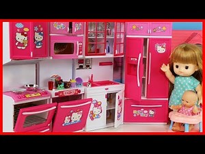 凱蒂貓豪華廚房玩具，洋娃娃煮飯做菜 Hello Kitty Kitchen Toy