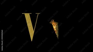 Gold Particle Letters V, Alpha Channel