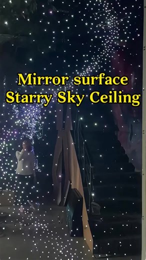 Mirror surfaces Starry Sky ceiling,aluminium frame can also make a star ceiling #starryceiling #fiberoptics #starrysky #aluminum #starlight