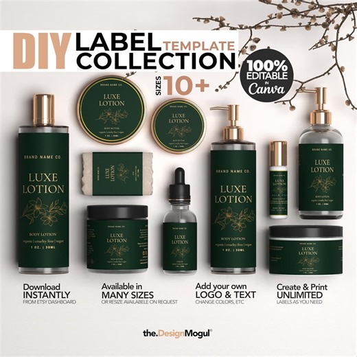 Editable Cosmetic Label Templates, Stylish Cosmetic Product Label Template, Custom Body Product Label, Custom Body Product Label, Jar Labels - Etsy