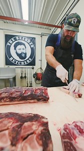 Cutting 42 day aged wagyu beef Strip Steaks! 🥩🔪 #stripsteaks #wagyu #beef #thebeardedbutchers #butcher | The Bearded Butchers