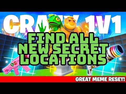CRAZY 1V1 FFA ALL GUNS & RIDES MAP FORTNITE CREATIVE - ALL SECRETS LOCATIONS (SECRET CODE) PART 12
