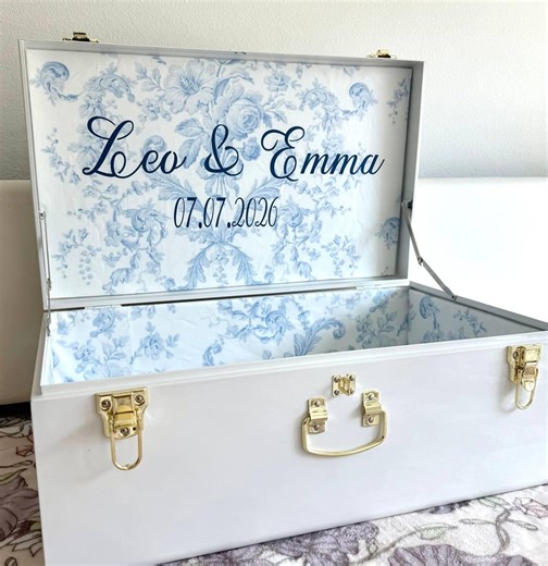 Bride Keepsake Trunk With Name | Wedding Memory Box - Etsy