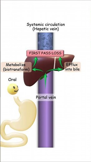 First pass effect #pharmacology #pharmacokinetics #pharmaceuticalscience #pharmacy