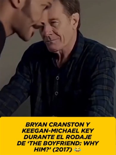 Bryan Cranston riendo durante el rodaje de The Boyfriend: Why Him?