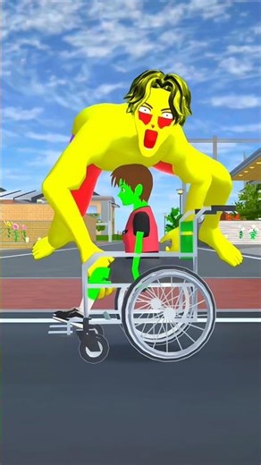 YUTA ON WHEELCHAIR BUGATTI TREND HANTU ZOMBIE #sakura #viralvideo #sakuraschoolsimulator #trend