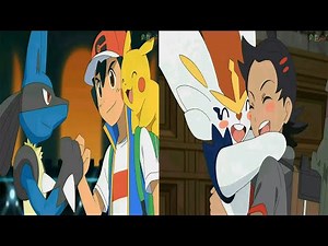 Riolu de Ash evoluciona en Lucario y el Raboot de Goh evoluciona a Cinderace | Pokemon Journeys