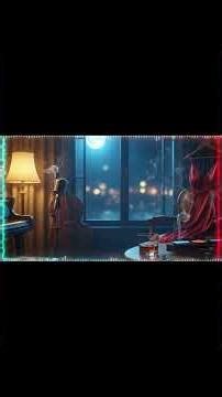 Experience a Serene Night with Moonlit City Views and Cozy Piano