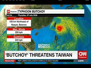 Typhoon #ButchoyPH remains in Philippine waters and it is moving closer to Taiwan. www.cnn.ph | NewsWatch Plus Philippines