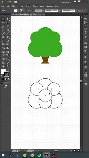 How To Draw A Simple Tree In Adobe Illustrator #shorts