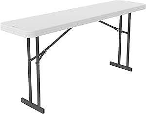 LIFETIME 80176 Folding Conference Training Table, 6', White Granite