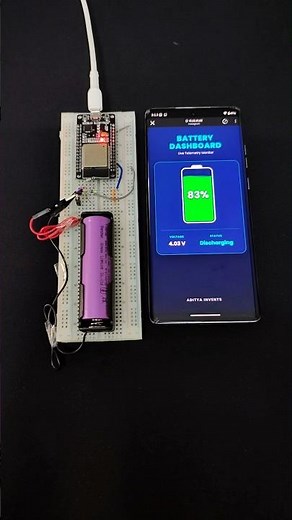 This ESP32 Project Shows Battery Percentage Live! 📱🔋 #ESP32 #Arduino #TechReels #Electronics #DIY
