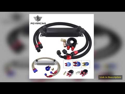 7 Rows Oil Cooler Kit AN10 Transmission Oil Cooler Kit Oil Filter Adapter Stainless Steel Braided H