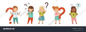 Curious Kid Character Question Mark Vector Stock Vector (Royalty Free) 2456227975 | Shutterstock