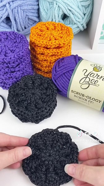 Happy Halloween!! 🎃👻💜🖤 I’ve got Halloween Sea Star Scallop Scrubbies on My Hook Today!! I just LOVE the Yarn Bee Scrubology yarn … PERFECT for Scrubbies!! 🎃👻💜🖤 Pattern: The Sea Star Scallop Scrubby! AVAILABLE IN MY ETSY SHOP!! Link to shop in bio! 🎃👻💜🖤 Yarn: Yarn Bee Scrubology @hobbylobby #seastarscallopscrubby #crochetscrubbies #crochetdishscrubby #crochetscrubby #crochetpattern #crochetpatterns #crochetreel #crochetreels #crochetvideo #crochettutorial #crochetwithme #marketprep #f