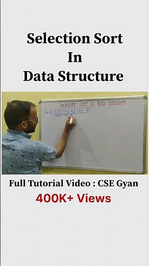 🔥 Selection Sort Explained in 1 Minute! | CSE Gyan
