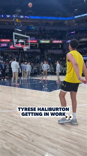 Tyrese Haliburton was getting up shots before tonight’s game against the Celtics 🔥 | Indiana Pacers