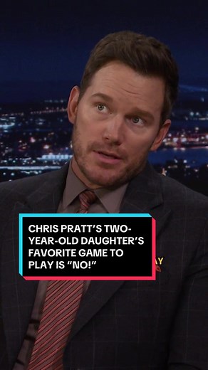 Chris Pratt’s two-year-old daughter’s favorite game to play is “NO!” 🤣 #FallonTonight #TonightShow #ChrisPratt #JimmyFallon