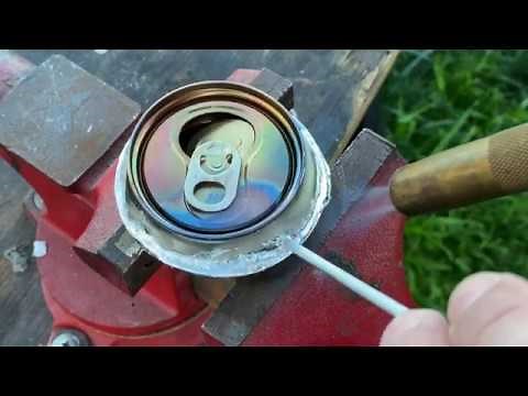 Aluminum welding a can back together. Aluminum can brazing. Thin Aluminum Welding experiment.