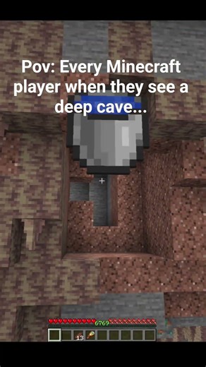 Pov: Every Minecraft player when they see a deep cave... #minecraft #shorts