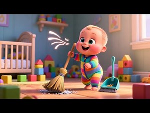 Broom Broom Clean Up Game 🧹🎶 | Fun Learning Song for Kids | Toddler Cleanup Adventure