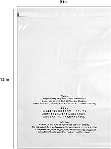 Poly Bags with Suffocation Warning - Clear Bags for Packaging 6x9", 8x10", 9x12", 11x14" Strong Permanent Self-Sealing- (Pack of 400 counts) Size (9"x12")