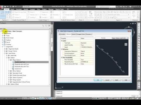 Introduction to object labels in AutoCAD Civil 3D 2011
