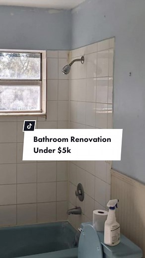 Full bathroom gut and renovation under $5k. As you can see from the first photo, this bathroom used to have a blue tub and toilet, ever seen those before? Well we did a full remodel, all the fixtures as well as the mirror are from @amazon (link in bio to my storefront). Black tiles are from @homedepot and the white tiles are from Floor & Decor. We got the vanity for free from Freebie Alerts because someone was getting rid of it, snd we just changed the fixtures and repained it. The only thing le