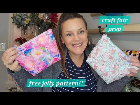 FREE Beginner friendly Jelly Vinyl pouch sew along!! Come craft fair prep with me! 🎉❤️