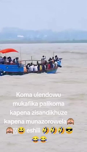 Overcrowded Blue Boat Adventure on Tranquil Waters