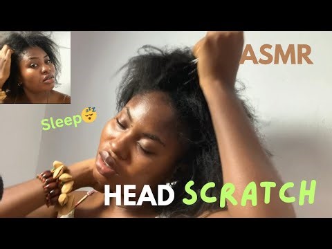 ASMR Self Head Scratching, Hair Parting & Braiding 💆🏾‍♀️✨