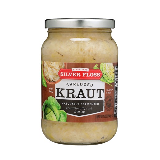 Silver Floss Naturally Fermented Shredded Sauerkraut, 16 oz Jar - Walmart.com
