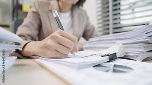 Student take exam choice with hands and write the exam test answer sheet with pencil,Answering test questions on the exam concept