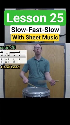 Lesson 25 - Drum Rudiment (Slow-Fast-Slow) with music #rudiments #snare #drums #band