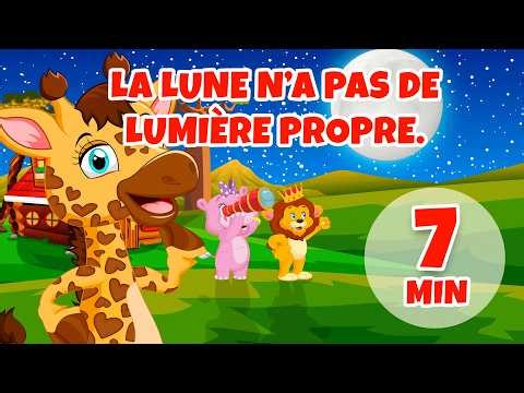 La lune n'a pas de lumière propre - 7 min Giramille | Comptines et chansons pour enfants