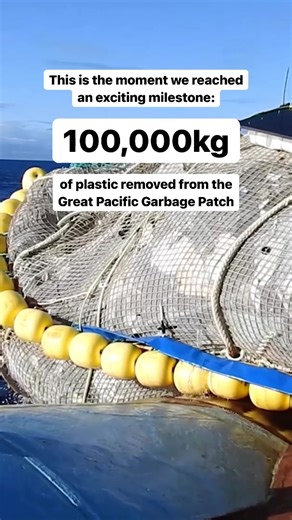Thank you to our determined offshore crew and our supporters; together, we have now officially cleaned up 1/1000th of the Great Pacific Garbage Patch. 🎉 #theoceancleanup #plasticpollution